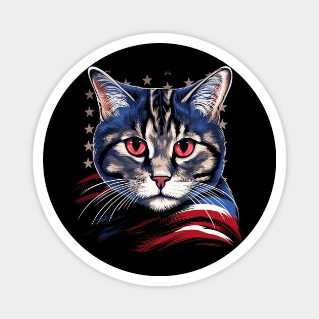 Patriotic American Shorthair Magnet by JH Mart